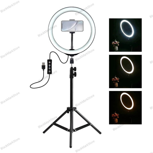 Ring Light 26 Cm & 7 Feet Tripod Stand With 3 Gifts