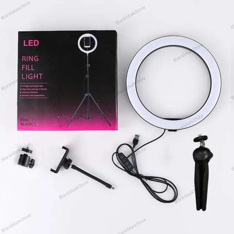 Ring Light 26 Cm & 7 Feet Tripod Stand With 3 Gifts